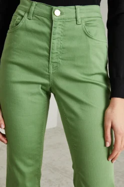 Pantaloni flare in drill - Verde