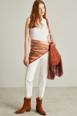 Pantaloni flare in gabardina - Bianco