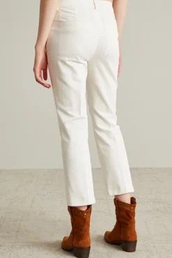Pantaloni flare in gabardina - Bianco