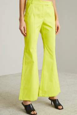 Pantaloni flare in gabardina - Giallo Acceso