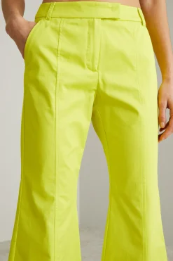 Pantaloni flare in gabardina - Giallo Acceso