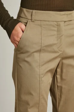 Pantaloni flare in gabardina - Verde Cachi