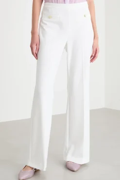 Pantaloni flare in jersey crepe - Bianco
