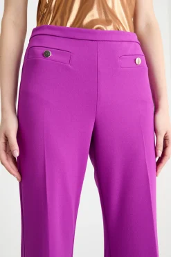 Pantaloni flare in jersey crepe - Viola
