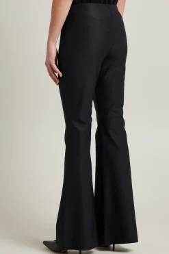 Pantaloni flare in jersey tecnico - Nero