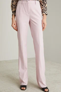 Pantaloni flare in tela - Rosa Polvere
