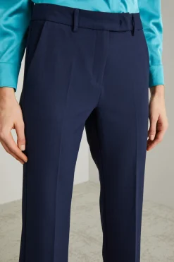 Pantaloni flare in tela stretch - Blu