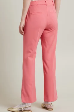 Pantaloni flare in tela stretch - Rosa Scuro