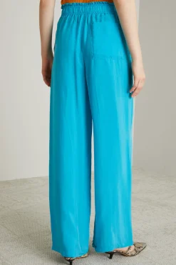 Pantaloni fluidi con coulisse - Turchese