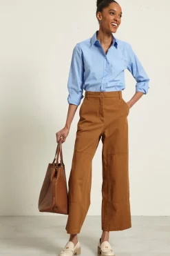 Pantaloni in cotone - Tabacco