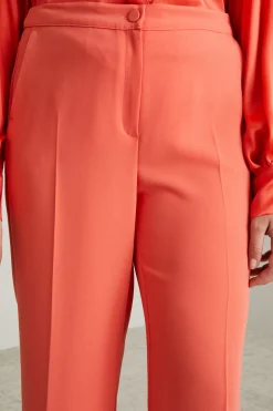 Pantaloni in crêpe - Corallo
