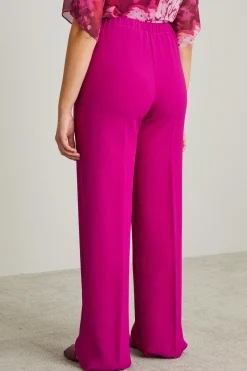 Pantaloni in enver satin - Fucsia