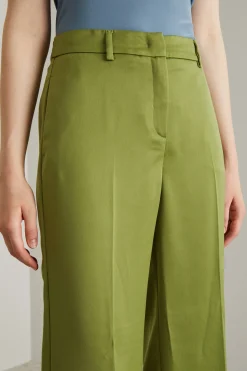 Pantaloni in enver satin - Verde