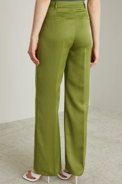 Pantaloni in enver satin - Verde