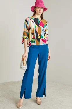 Pantaloni in envers satin - Blu