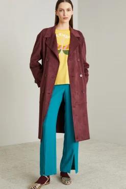 Pantaloni in envers satin - Verde Petrolio