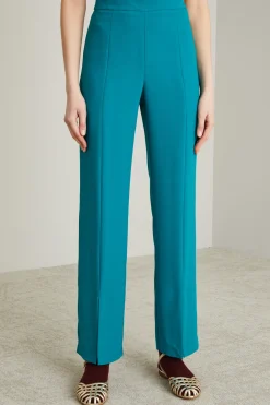 Pantaloni in envers satin - Verde Petrolio