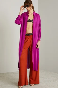 Pantaloni in jersey crépe - Terracotta
