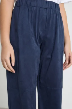 Pantaloni in jersey dal finish vellutato - Blu
