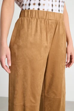 Pantaloni in jersey dal finish vellutato - Cammello