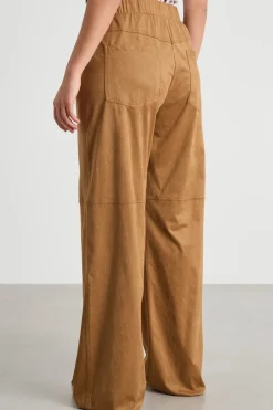 Pantaloni in jersey dal finish vellutato - Cammello