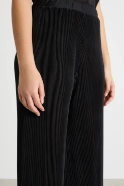 Pantaloni in jersey plissé - Nero