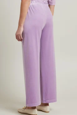 Pantaloni in jersey velluto - Lilla