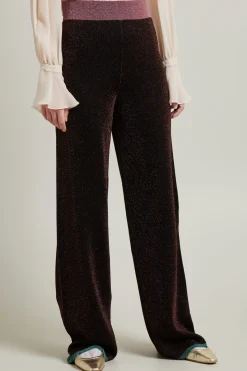 Pantaloni in lamè - Nero Bronzo