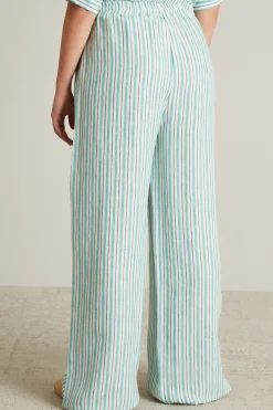 Pantaloni in lino - Bianco Blu