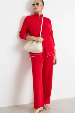 Pantaloni in maglia di viscosa - Rosso