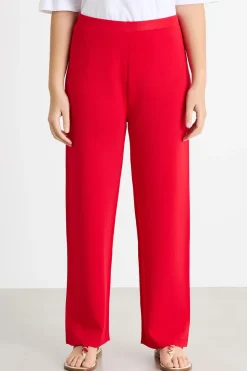 Pantaloni in maglia di viscosa - Rosso