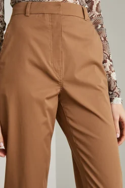 Pantaloni in misto cotone - Caramello