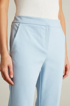 Pantaloni in misto cotone - Celeste
