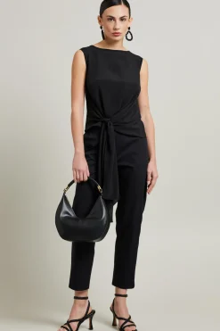 Pantaloni in misto cotone - Nero
