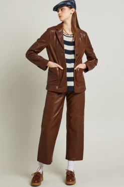 Pantaloni in nappa - Marrone