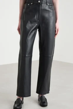 Pantaloni in pelle - Nero