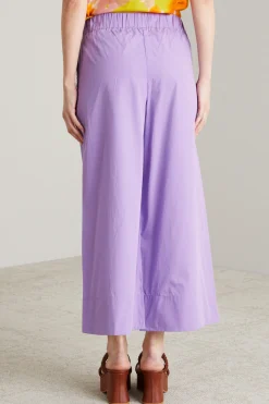 Pantaloni in popeline di cotone - Lilla