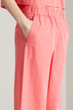 Pantaloni in popeline di cotone - Pesca