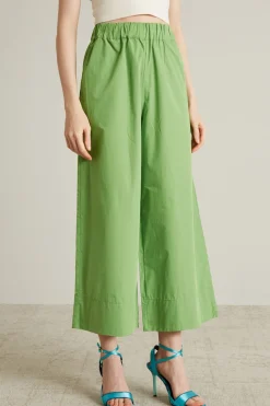 Pantaloni in popeline di cotone - Verde