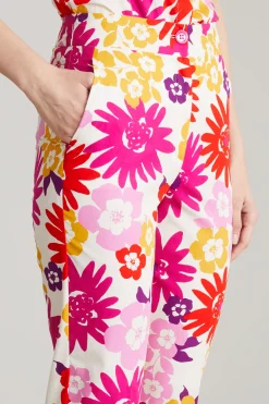 Pantaloni in popeline - Fucsia Bianco Giallo