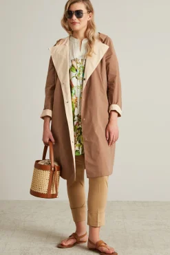 Pantaloni in raso di cotone - Beige