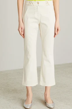 Pantaloni in raso di cotone - Bianco