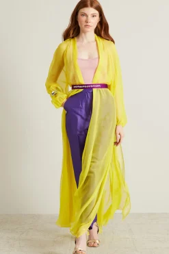Pantaloni in shantung id seta - Viola