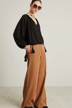 Pantaloni in velluto a coste - Cammello