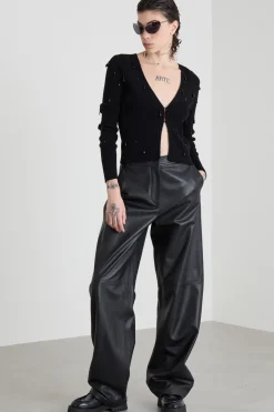 Pantaloni in vera nappa - Nero