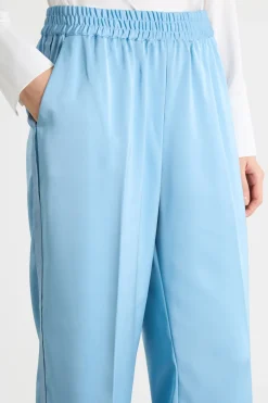 Pantaloni jogger in raso - Azzurro