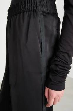 Pantaloni jogger in raso - Nero