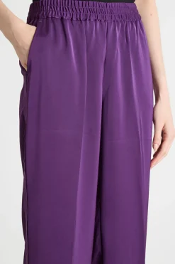 Pantaloni jogger in raso - Viola