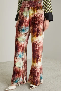 Pantaloni morbidi in ciniglia - Bordeaux Celeste