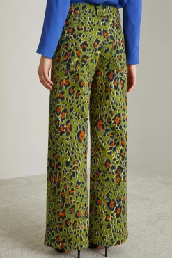 Pantaloni morbidi in drill - Verde Animalier
